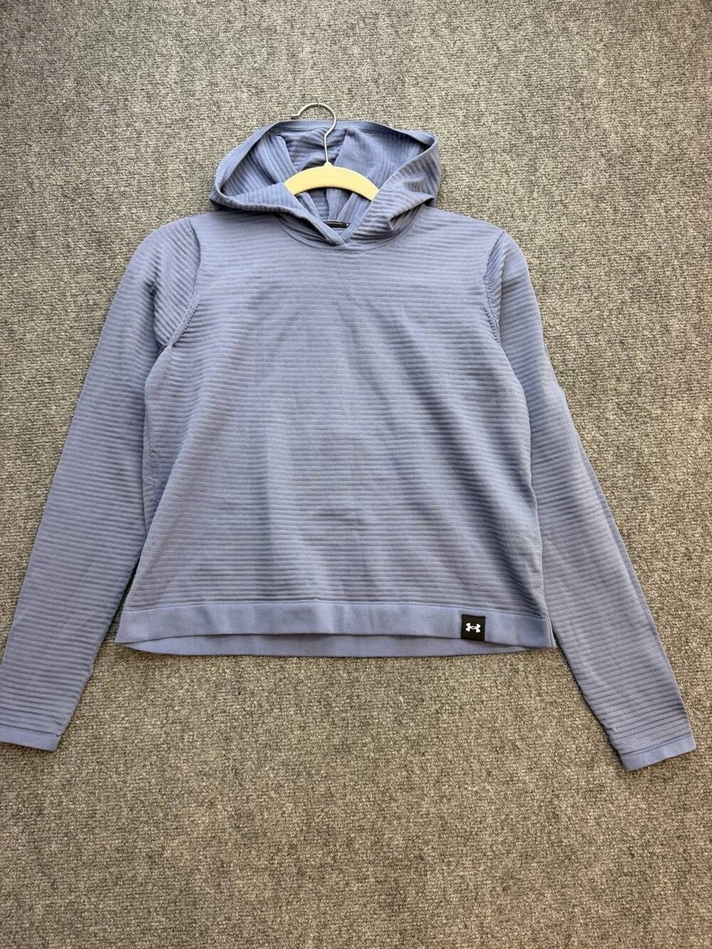 Under Armour IntelliKnit Women’s XS Blue Ribbed Cropped Pullover Hoodie